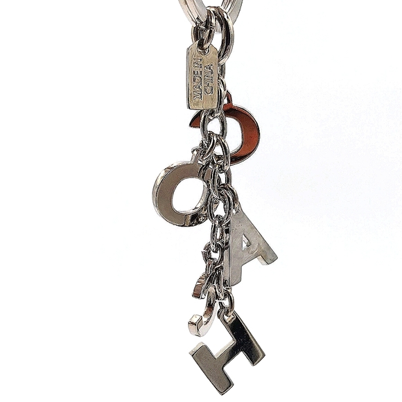 Vintage COACH Crystal Pave Diamond Silver Purse Charm Keychain Fob - Picture 4 of 8